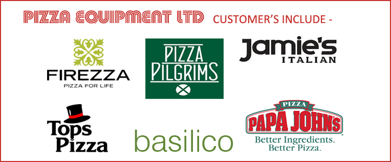 Pizza Equipment LTD customers include pizza hut, perfect pizza, chicken cottage, honest burgers, pepe's peri peri, firezza